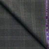 Raymond Men's Polyester Viscose  Checks  Unstitched Suiting Fabric (Dark Grey)