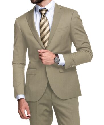 Raymond Men's 20% Wool  Structured  Unstitched Suiting Fabric (Beige)