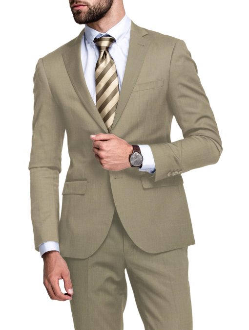 Raymond Men's 20% Wool  Structured  Unstitched Suiting Fabric (Beige)