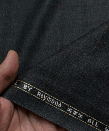 Raymond Men's 20% Wool  Checks  Unstitched Suiting Fabric (Blackish Grey)