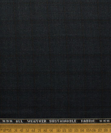 Raymond Men's 20% Wool  Checks  Unstitched Suiting Fabric (Blackish Grey)