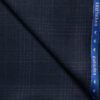 Raymond Men's 100% Wool Super 100's Checks  Unstitched Suiting Fabric (Dark Blue)