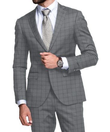 Raymond Men's 70% Wool Super 120's Checks  Unstitched Suiting Fabric (Light Grey)