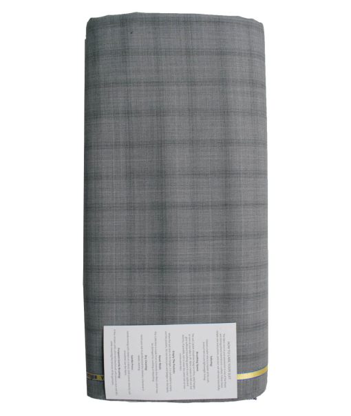 Raymond Men's 70% Wool Super 120's Checks  Unstitched Suiting Fabric (Light Grey) - Image 6