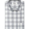 Luthai Men's 2/100's Supima Cotton Checks  Unstitched Shirting Fabric (White & Grey)