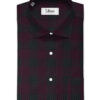 Luthai Men's Supima Cotton Checks  Unstitched Shirting Fabric (Wine & Black)