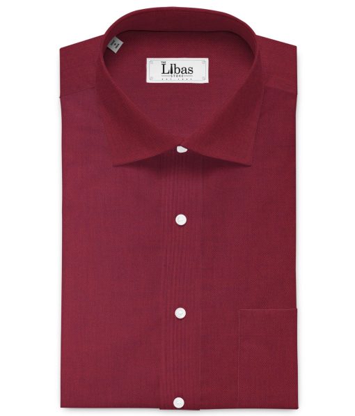 Montivora Men's Pure Cotton Structured  Unstitched Shirting Fabric (Red)