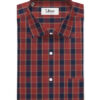 Montivora Men's Pure Cotton Checks  Unstitched Shirting Fabric (Red & Blue)