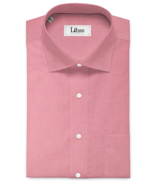 Montivora Men's Giza Cotton Structured  Unstitched Shirting Fabric (Rose Pink)