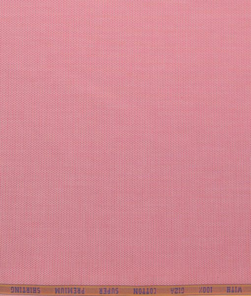 Montivora Men's Giza Cotton Structured  Unstitched Shirting Fabric (Rose Pink)