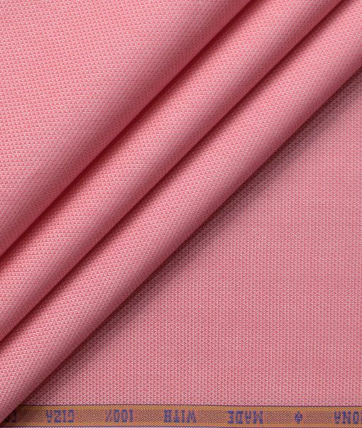 Montivora Men's Giza Cotton Structured  Unstitched Shirting Fabric (Rose Pink)