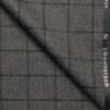 J.hampstead Men's Polyester Viscose  Checks  Unstitched Suiting Fabric (Grey & Black)