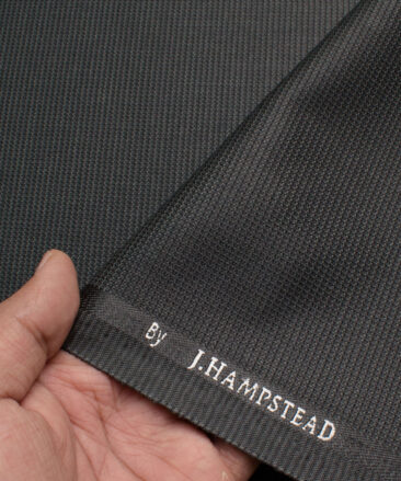 J.hampstead Men's Polyester Viscose  Structured  Unstitched Suiting Fabric (Dark Grey)