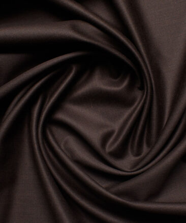 J.hampstead Men's Polyester Viscose  Structured  Unstitched Suiting Fabric (Dark Brown)