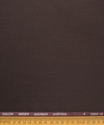 J.hampstead Men's Polyester Viscose  Structured  Unstitched Suiting Fabric (Dark Brown)