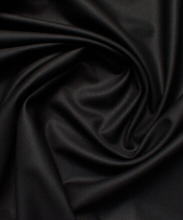 J.hampstead Men's Polyester Viscose  Structured  Unstitched Suiting Fabric (Black)