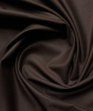 J.hampstead Men's Polyester Viscose  Structured  Unstitched Suiting Fabric (Dark Brown)