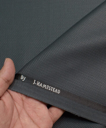 J.hampstead Men's Polyester Viscose  Structured  Unstitched Suiting Fabric (Dark Grey)