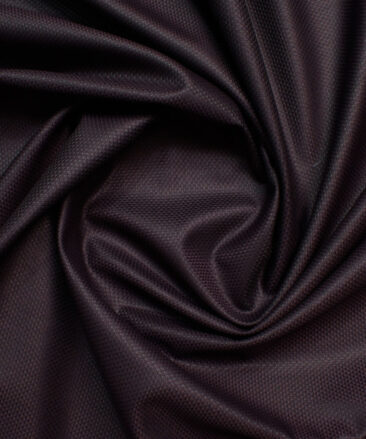 J.hampstead Men's Polyester Viscose  Structured  Unstitched Suiting Fabric (Dark Wine)