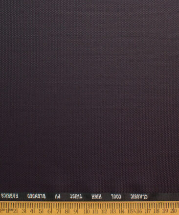 J.hampstead Men's Polyester Viscose  Structured  Unstitched Suiting Fabric (Dark Wine)