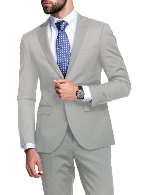 J.hampstead Men's Polyester Viscose  Structured  Unstitched Suiting Fabric (Light Grey)