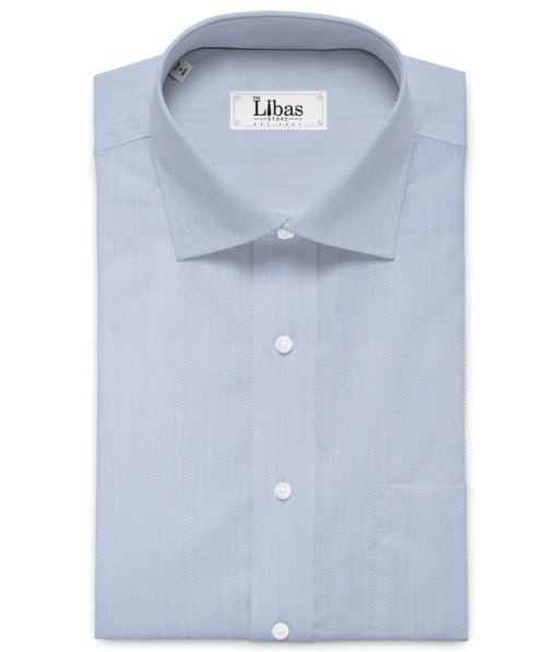 Cadini Men's Bamboo Micro Structured  Unstitched Shirting Fabric (Light Blue)