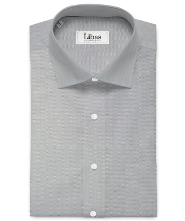 Cadini Men's Bamboo Micro Structured  Unstitched Shirting Fabric (Silver Grey)