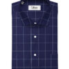 Cadini Men's Bamboo Micro Checks  Unstitched Shirting Fabric (Royal Blue)