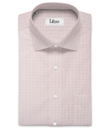 Cadini Men's Bamboo Micro Self Design  Unstitched Shirting Fabric (Pink)