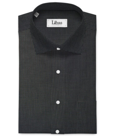 Raymond Men's Premium Cotton Checks  Unstitched Shirting Fabric (Black & White)