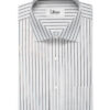 Raymond Men's Premium Cotton Striped  Unstitched Shirting Fabric (White & Black)