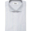 Raymond Men's Premium Cotton Striped  Unstitched Shirting Fabric (White & Blue)