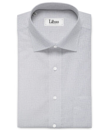 Raymond Men's Cotton Printed  Unstitched Shirting Fabric (Silver Grey)