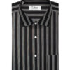 Soktas Men's 80's Giza Cotton Striped  Unstitched Shirting Fabric (Black & White)