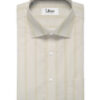 Soktas Men's 80's Giza Cotton Striped  Unstitched Shirting Fabric (Cream)