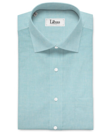 Burgoyne Men's 100% Irish Linen 60 LEA Solids  Unstitched Shirting Fabric (Arctic Blue)