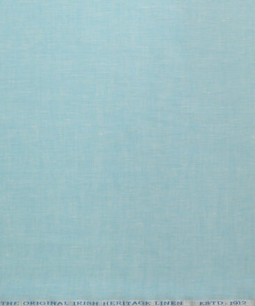 Burgoyne Men's 100% Irish Linen 60 LEA Solids  Unstitched Shirting Fabric (Arctic Blue)