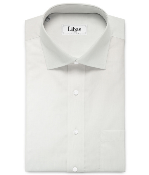 Burgoyne Men's 100% Irish Linen 100 LEA Solids  Unstitched Shirting Fabric (White)