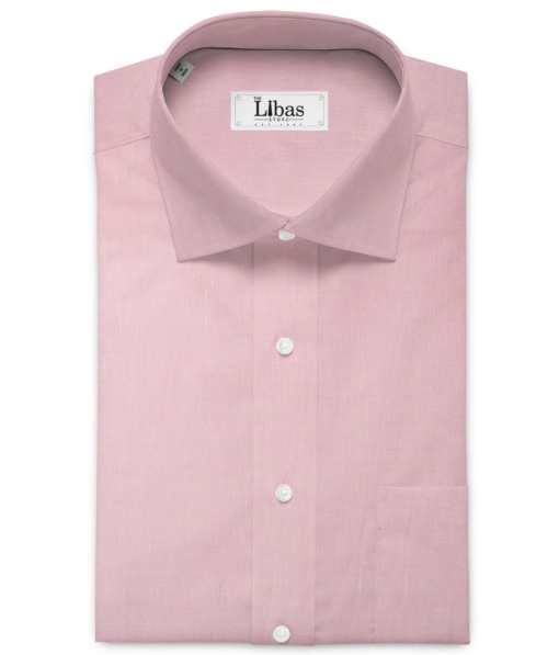 Raymond Men's 100% Pure Linen 60 LEA Solids  Unstitched Shirting Fabric (Pink)