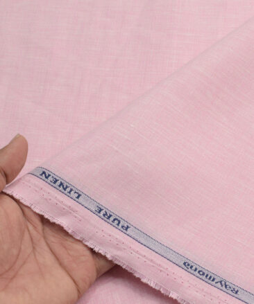 Raymond Men's 100% Pure Linen 60 LEA Solids  Unstitched Shirting Fabric (Pink)