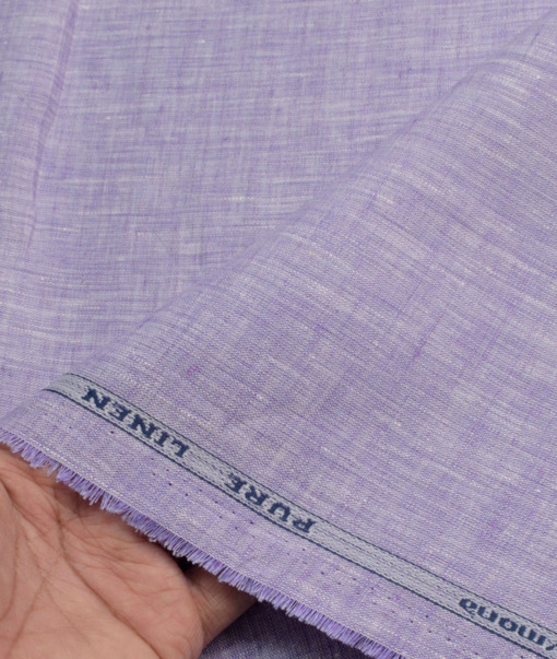 Raymond Men's 100% Pure Linen 60 LEA Self Design  Unstitched Shirting Fabric (Purple)