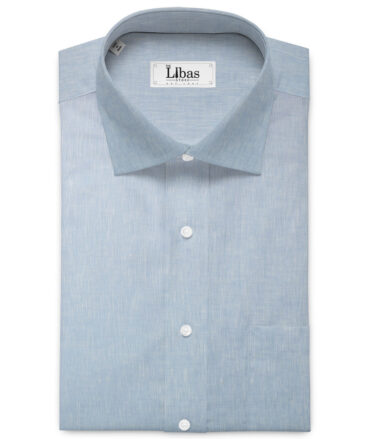 Raymond Men's 100% Pure Linen 60 LEA Self Design  Unstitched Shirting Fabric (Sky Blue)