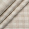 Solino Men's 100% Linen 30 LEA Checks  Unstitched Suiting Fabric (Cream & Brown)