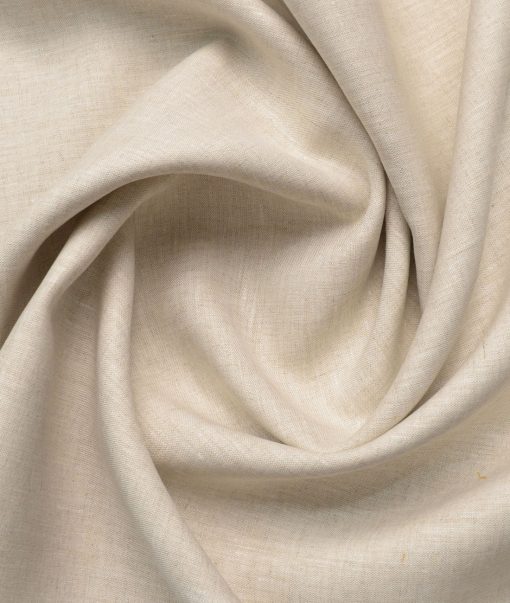 Linen Club Men's 100% Linen 30 LEA Solids  Unstitched Suiting Fabric (Natural Beige)