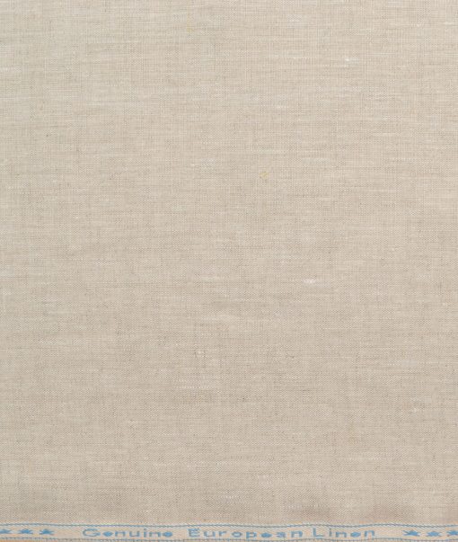 Linen Club Men's 100% Linen 30 LEA Solids  Unstitched Suiting Fabric (Natural Beige)