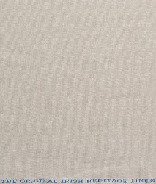 Burgoyne Men's 100% Linen 30 LEA Solids  Unstitched Suiting Fabric (Ivory Beige)