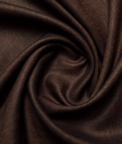 Solino Men's 100% Linen 30 LEA Solids  Unstitched Suiting Fabric (Dark Chocolate Brown)