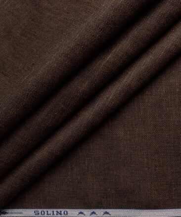 Solino Men's 100% Linen 30 LEA Solids  Unstitched Suiting Fabric (Dark Chocolate Brown)