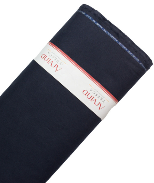 Arvind Tresca Men's Cotton Striped  Unstitched Stretchable Corduroy Trouser Fabric (Dark Blue) - Image 5