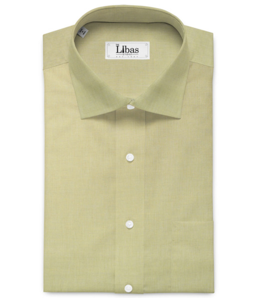 Raymond Men's 100% Cotton Solids  Unstitched Shirting Fabric (Flaxen Yellow) - Image 2